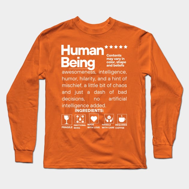 Human Being Attributes Long Sleeve T-Shirt by Jimmynice